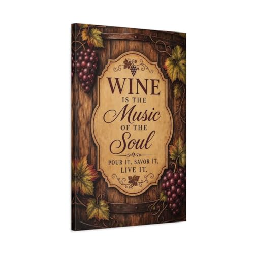 Tableau vintage vin rouge marron 50x75cm pour habiller un mur vide avec du caractère