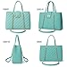Quilted Laptop Bag for Women, 15.6 inch PU Leather Shoulder Purse Tote Business Office Messenger Casual Handbag (Coral Blue)