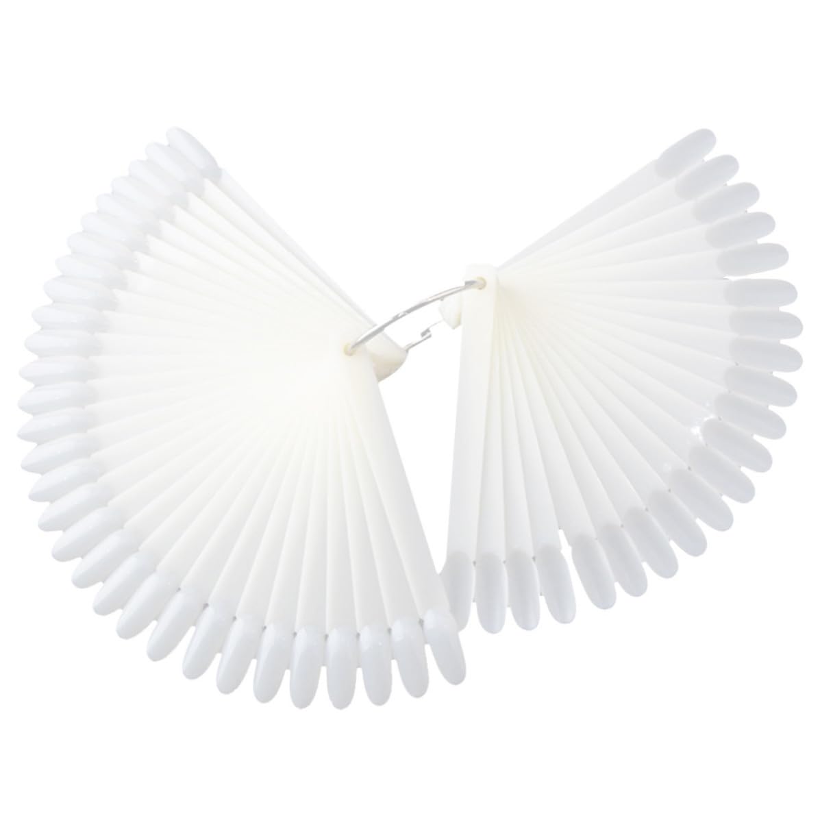 Zerodeko 2 Sets Fan-shaped Nail Color Display Chart with 50pcs Pointed Pvc Nail Tips Accurate Coloring Convenient for Practicing Art Painting at Home or Salon