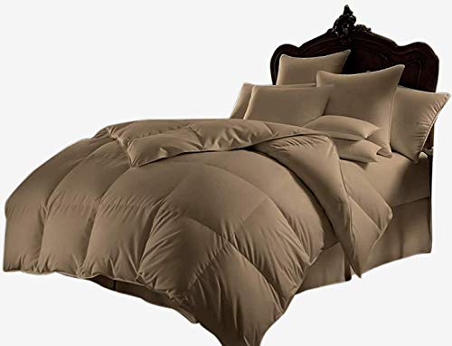Taj Linens All Season Goose Down Alternative Comforter 1000-TC Luxury Comforter 1-PC 100% Egyptian Cotton Comforter Hotel Quality Soft 500 GSM, Baby Comforter, Taupe