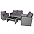 Tangkula 4 Pieces Patio Furniture Set, All Weather Outdoor Sectional Rattan Sofa Set with Cushions & Tempered Glass Table, Wicker Conversation Couch Set for Backyard Garden Poolside