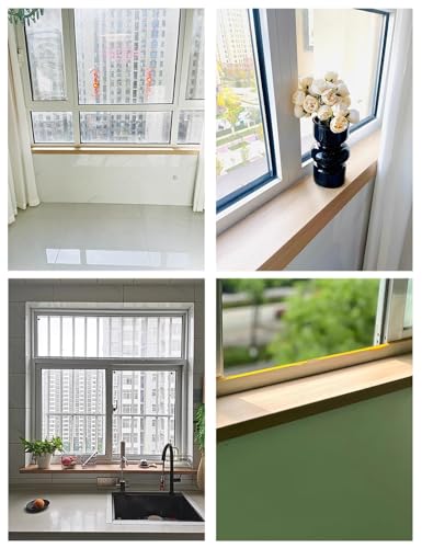 Cubierta de alféizar de ventana con protector LED integrado y tablero con grano de madera 3