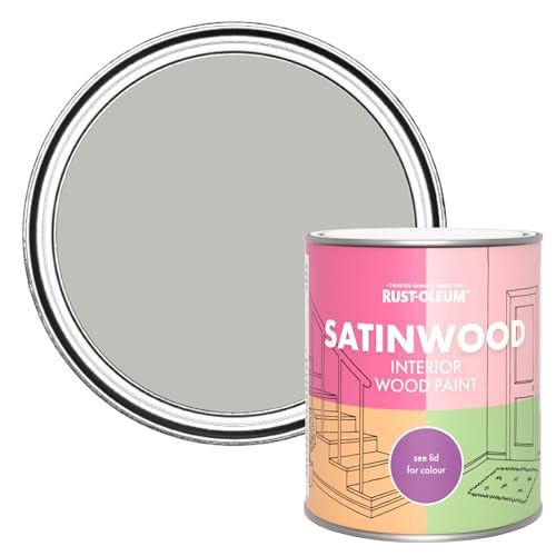 Rust-Oleum Grey Satinwood Interior Wood Paint - Flint 750ml