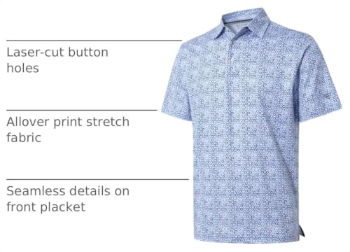 Image of Golf Shirts for Men Dry Fit Short Sleeve Print Performance Moisture Wicking Polo Shirt