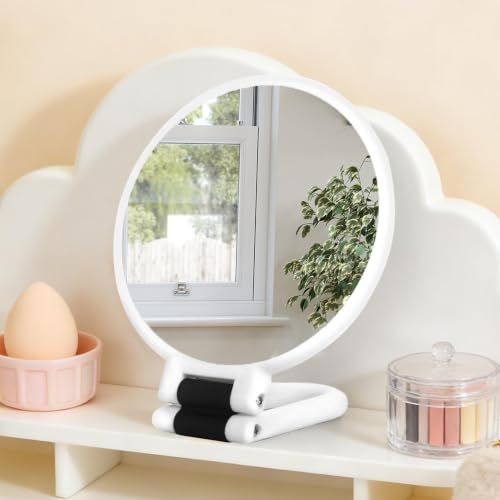 Espejo de maquillaje portátil doble cara con aumento 50X ideal para el escritorio de oficina 4
