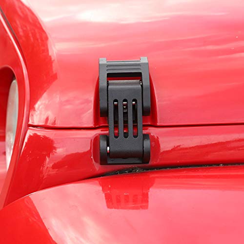 Image of JeCar Aluminum Hood Latches for 2007-2018 Jeep Wrangler JK JKU 2018-2024 2025+ Jeep Wrangler JL JLU Gladiator JT Hood Latches Locking Kit