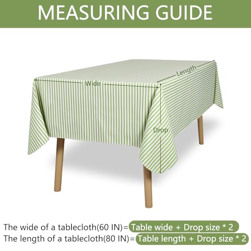 Weldomcor Striped Rectangle Tablecloth, Vinyl Summer Tablecloth with Flannel Backing Wipeable Waterproof Stain Resistant Plastic Oilcloth for Indoor and Outdoor Picnic Camping Dining Party Home by Weldomcor - Used condition - Image 6