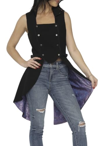 Pretty Attitude Gothic Vest Sleeveless Tailcoat Jacket Victorian Cosplay Coat