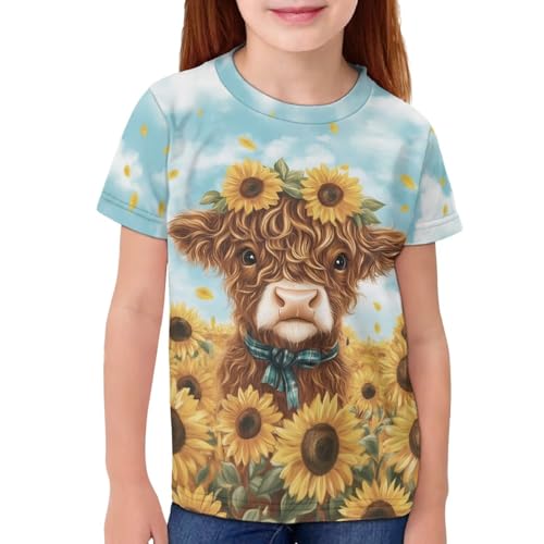 Image of Kids Graphic T-Shirt Boys Girls Novelty Tees Top Short Sleeve Shirts Summer Blouses 3-16