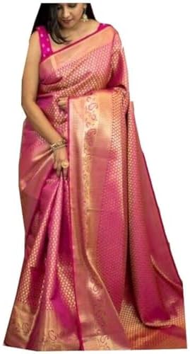 SGF11 Women's Georgette Soft Woven Work Saree With Blouse Piece
