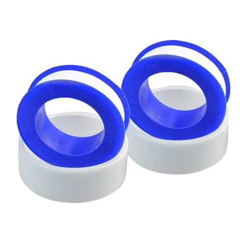 HeiTao 2 Pcs PTFE Pipe Slealant Seal Teflon Tape Theard Flex Seal Waterproof Plumbing Tape Plumber Equipment for Pipes Faucets Shower Head Connection etc (12mm x 10m White)
