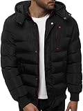 OZONEE Herren Winterjacke Jacke Winter Farbvarianten Warm Bomberjacke Steppjacke Wintermantel Kunstfell Daunenjacke Leichte Jacket Outdoor Puffer Gepolstert 777/2167K SCHWARZ L