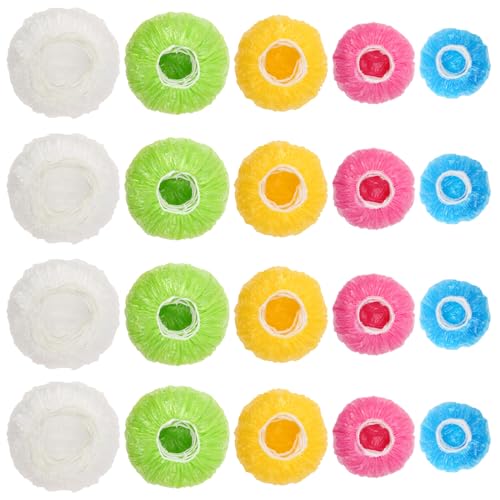 90Pcs Reusable Elastic Food Bowl Storage Covers, Sublaga Bowl Covers, Variety of 5 Translucent Stretchable Sizes and Colorful Dish Plate Covers, Alternative to foil, Plastic Wrap,BPA Free