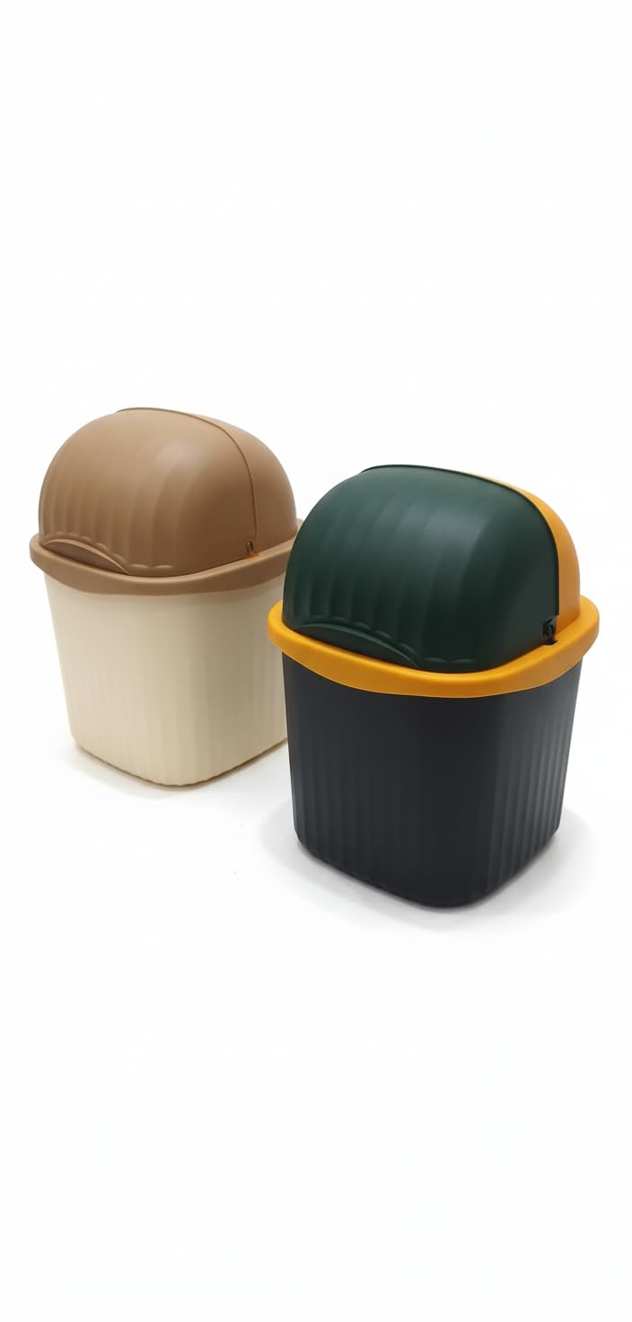 ERA Combo Of 2pc Mini Waste Bin Disposal Dustbin for Car Office Desk and Home Use and kitchen-image-10
