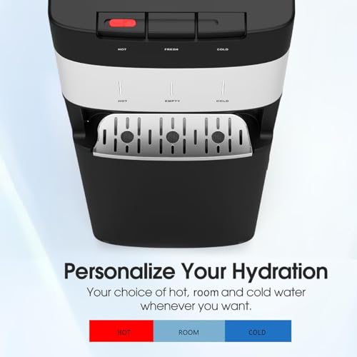 Image of IKT Self Clean Bottom Loading Water Cooler Dispenser for 5 Gallon Bottle with Empty Bottle Alert, Child Safety Lock, Black