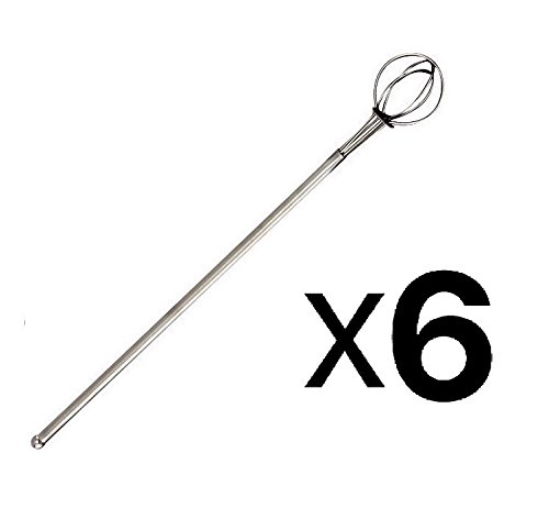 Norpro Stainless Steel Mini Cocktail Whisk, 8 ¼ Inch (Pack of 6)