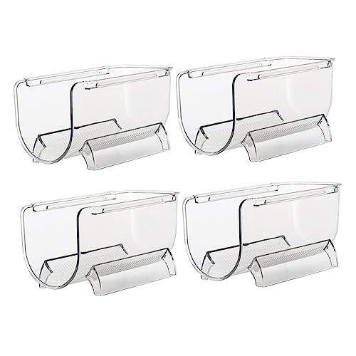 Soporte para botellas de vino de 4 piezas blanco PET miniatura 1