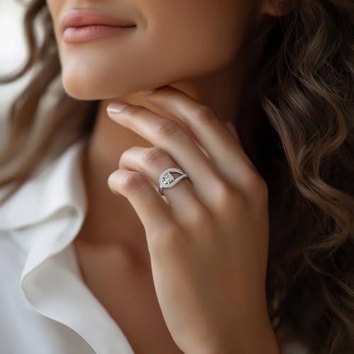 Moissanite Infinity Ring for Women 0.5ct Wedding/Engagement/Promise Ring 925 Sterling Silver D Color VVS1 Lab-Grown Solitaire Rings with GRA Certified Gift for Her3