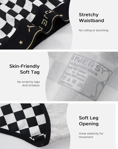 INNERSY Women’s Underwear Cotton Hipster Panties Mid Rise Briefs Tagless Wide Waistband 6 Pack4