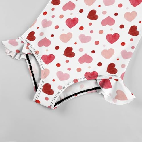 Image of Girls One Piece Swimsuit Polka Dots Ruffles Swimwear Bathing Suits 3-12 Years