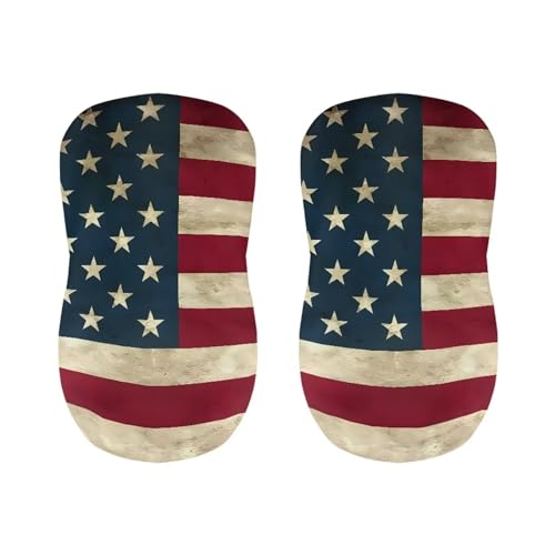 Image of American Flag Bar Stools Set of 4 Barstools Swivel Stool Height Adjustable Bar Chairs with Back Swivel Bar Stool Kitchen Counter Stools Dining Chairs Decor