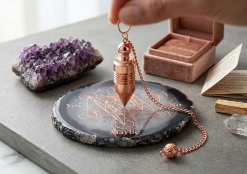 Image of Bullet Cone Openable Copper Pendulum for Reiki Healing, Dowsing & Chakra Balancing - Divination & Meditation Tool for Energy Cleansing