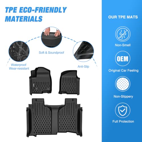 Image of Nilight Floor Mat for Chevy Silverado GMC Sierra 1500 2500 3500 2019-2026