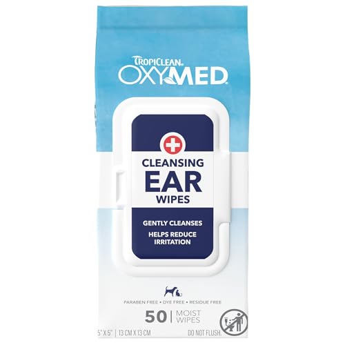 Oxymed Soothing Ear Wipes for Dogs & Cats, Anti-Itch Relief, 50 Count