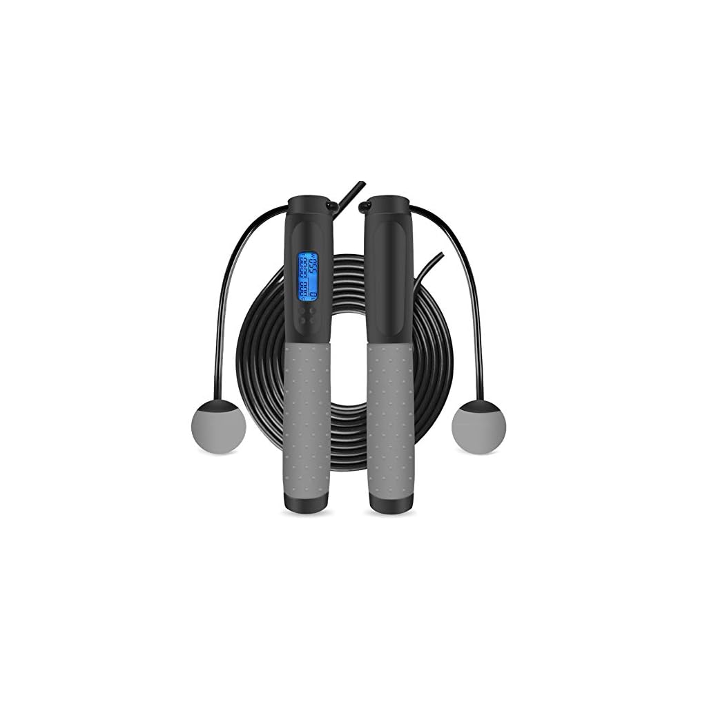 Jump Rope, Digital Weighted Ropeless Jump Rope with Calorie Counter for