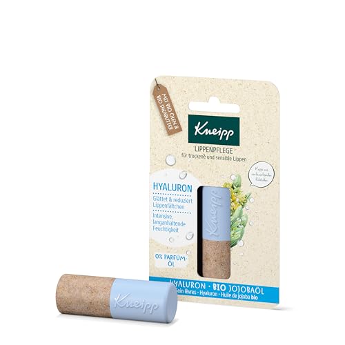 Kneipp Hyaluron, para labios secos y sensibles, suaviza las arrugas y reduce las arrugas labiales, con aceite de jojoba hialurónico y orgánico, 4,7 g