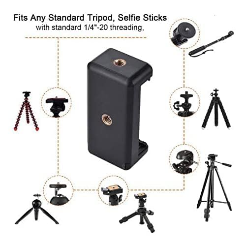 Image of INEFABLE Universal Monopod Holder Clip - Black (Pack of 3) - Compatible with Smartphones (2.2-3.6 inches) - Tripod & Monopod Mount - 360 Rotation - Secure Grip - ABS Plastic & Metal Springs