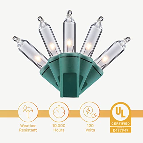 Christmas Lights [Set Of 200] Warm White Christmas Lights, Ul Listed For Indoor/Outdoor Use, Mini Christmas Lights, Small Christmas Lights For Holiday/Party Festival Decorations 41.45 Ft (Green Wire) #TOP4