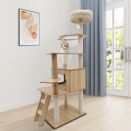Árbol para Gatos de Madera con 5 Niveles y Cápsulas Acrílicas miniatura 6