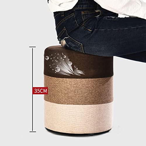 Tabourets ronds de vanité en lin de haute qualité pour chambre - 7