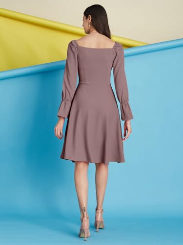 Image of Selvia Western Lycra Plain One Piece Fit & Flare