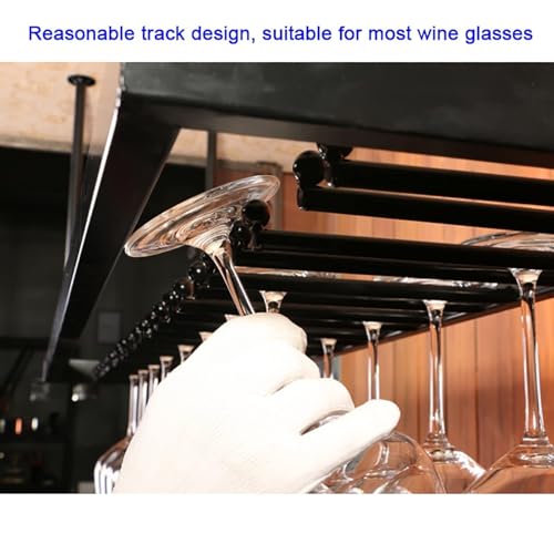 Support à verres à pied suspendu de plafond en fer forgé élégant