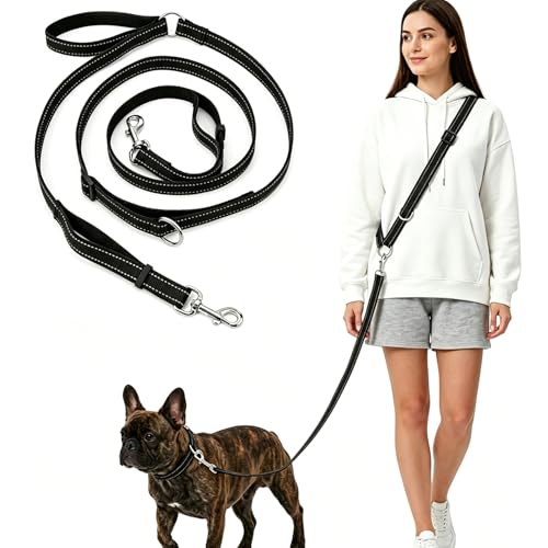Freihandleinen Hundeleine 3m Umhängeleine Joggingleine Hunde & Dual Griffe