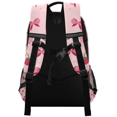 Pink Bows Cherries Pattern Backpacks for Kids School Bag Student Backpack Bookbag For Boys Girls Casual Bag2