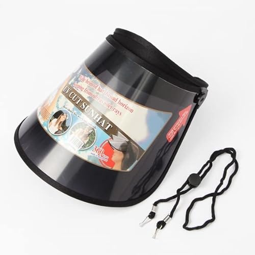 Withmoons Sun Visor Face Shield Uv Protection Simple Black Hat Full Face Shield Sunblock #TOP5