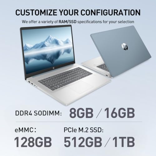 Image of HP 17.3 inch Touchscreen Laptop w / Microsoft 365, 16GB RAM, 1TB SSD+128GB UFS