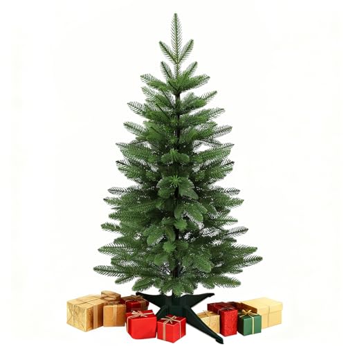 3FT Artificial Small Christmas Tree, Premium PE Tips, Easy Assembly Metal Hinges & Foldable Base...