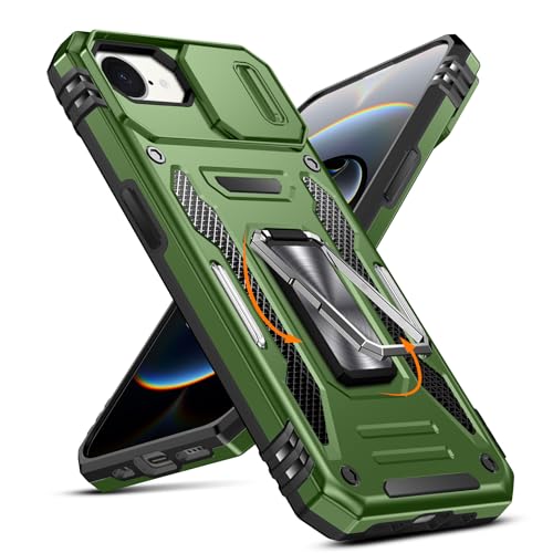 iPhone 16e �p �P�[�X �����O �ϏՌ� �ԍڃz���_�[�Ή� �J�����ی� ���h�~ �ČRMIL�K�i �g�уJ�o�[ ����~�� �w��h�~ ��� �^���h �^�t�E�A�[�}�[ ������� TPU+PC�ގ� �_�[�N�O���[�� 111-IP16E-08