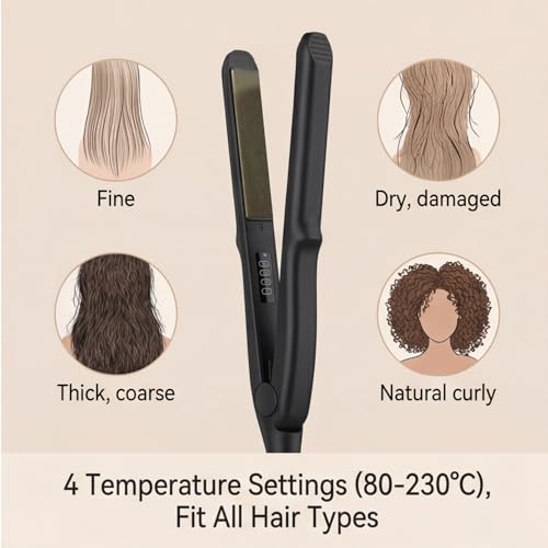 Plancha para cabello con temperatura ajustable y voltaje amplio miniatura 5