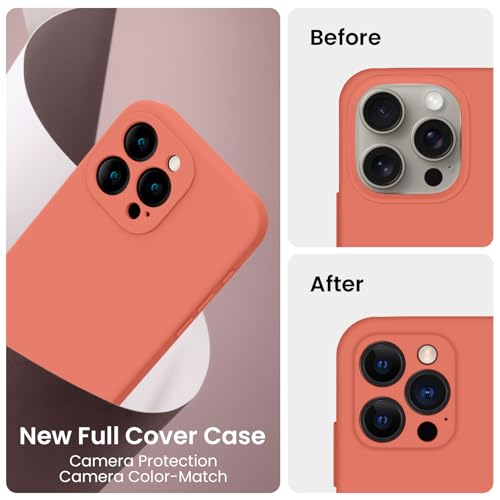 Image of FireNova Designed for iPhone 15 Pro Max Case, Silicone Upgraded [Camera Protection] Phone Case, Soft Anti-Scratch Microfiber Lining Inside, 6.7 inch, Pink Pomelo