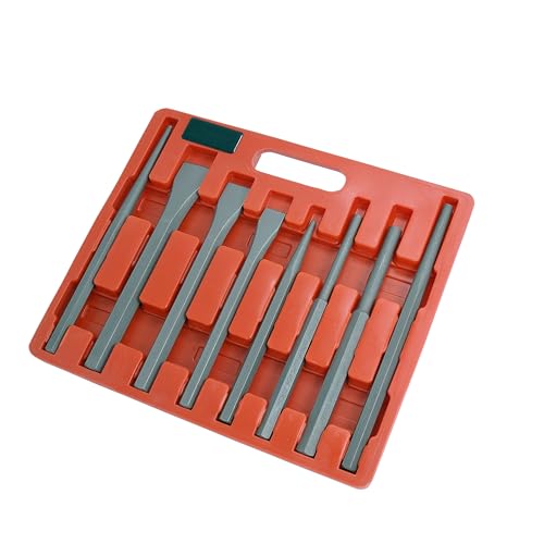 Neilsen CT1041 8-Piece Punch and Chisel Set – Includes Cold Chisels, Centre Punch, Pin Punches, and Taper Punches – Precision Ground, Heat-Treated, and Drop Forged for Heavy-Duty Use