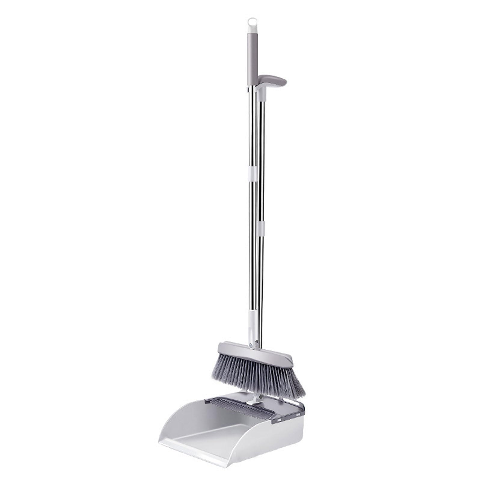 Besen- und Kehrschaufel-Set, multifunktionales, aufrechtes Besen- und Kehrschaufel-Set mit langem Griff, einfaches Kehren und einfache Montage, ideal for den Einsatz in der Küche, im Büro, in der Lobb