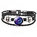 Produktbild 12 Sternbild Sternzeichen Schwarze Schnalle Lederarmband Krebs Leo Jungfrau Waage Gewebte Glaskuppel Schmuck Punk Männer Armband 21cm