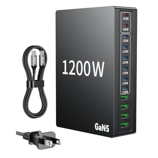 1200W USB C Charger Block.Fast MacBook Pro Charger Charging Station 12 Port 140W PD PPS AVS HUB for All iPhone 17 Pro Max/17 Air/16 SE/Samsung Galaxy 25/ MacBook Pro/Air/iPad Pro/240W Cable