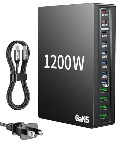 Hub USB C de 140W para MacBook Air y iPhone 16 con carga rápida de 1200W