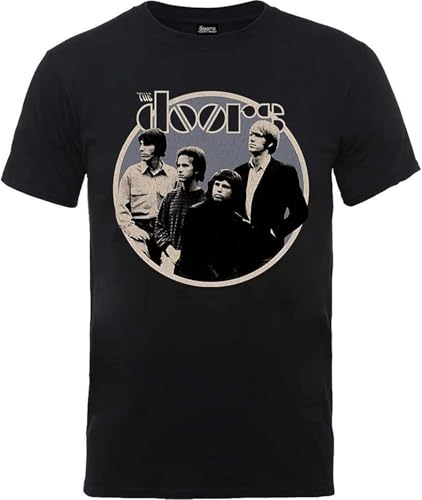 The Doors - T-Shirt da uomo retrò Circle Jim Morrison Rock Black